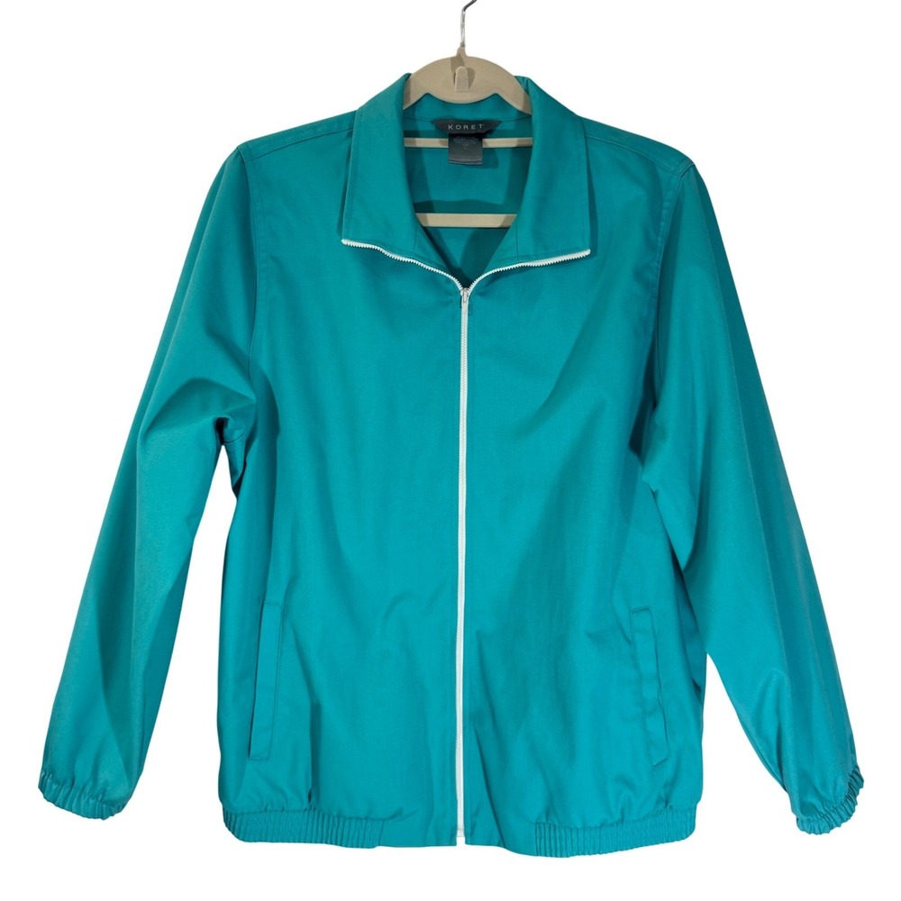 Koret Womens Jacket M‎ Medium Full Zip Lightweight Teal Green Casual Coat